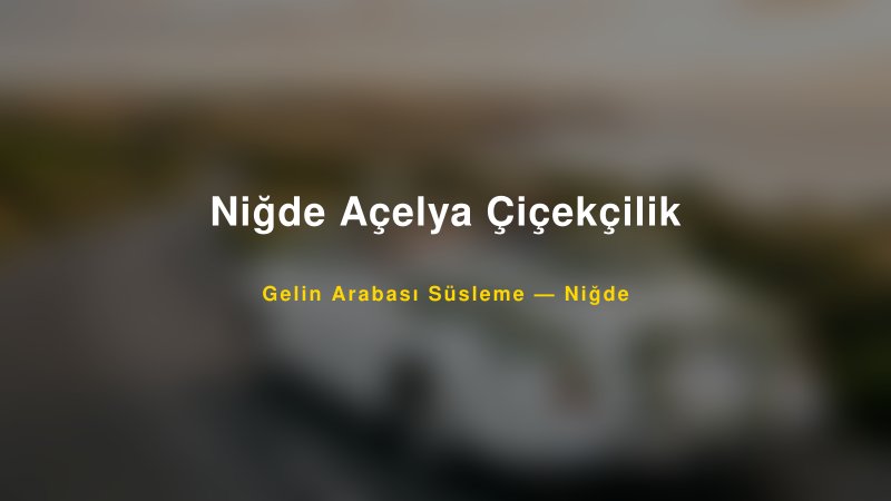 Niğde Açelya Çiçekçilik Niğde Gelin Arabası Süsleme